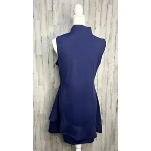 Women's Size Large Sleeveless Blue Ruffle Hem Knee Length Athletic Dress‎ thumbnail 3