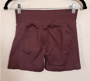 Yeoreo Seamless High Waisted Scrunch Butt Athletic Shorts Brown Medium thumbnail 1