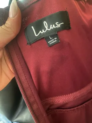 Lulu’s Burgundy/Wine Crisscross Halter Formal / Wedding Guest Maxi Dress Size L thumbnail 6