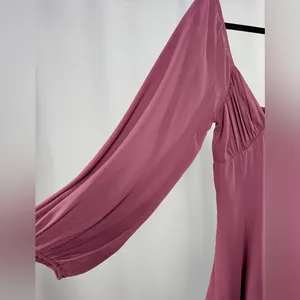 Abercrombie &‎ Fitch Sheer Long Sleeve Mini Dress in Mauve Size Extra Small thumbnail 3