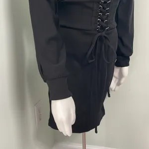 Bardot Womens Mila Black Long Sleeves Mini Corset Clubwear Dress Imperfections thumbnail 6