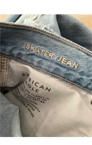 American Eagle Ripped Baggy Jeans Wide-Leg thumbnail 7