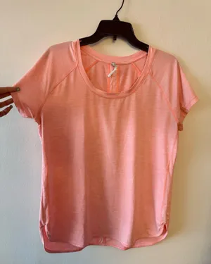 Women's Short Sleeve Athletic Top Large Pink thumbnail 1