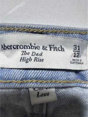 Abercrombie & Fitch The Dad High Rise Distressed Light Wash thumbnail 3