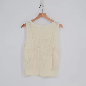 Abercrombie & Fitch Bare Shaker Sweater Tank Cream S Chunky Knit Sleeveless Knit thumbnail 3