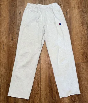 Champion Reverse Weave Gray Heather Sweatpants Raw Hem Womens Small Loungewear thumbnail 1