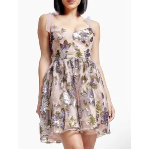New! Dress‎ The Population Kaitrin Sequin Corset Fit & Flare Mini Dress Sz Small thumbnail 2