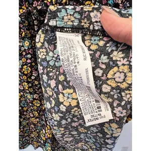 Zara Dress Womens Size Large Black‎ Floral Long Sleeve V Neck Mini New thumbnail 8