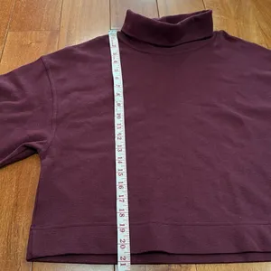 The North Face Sweatshirt Womens Burgundy Cropped Turtleneck S‎ thumbnail 8