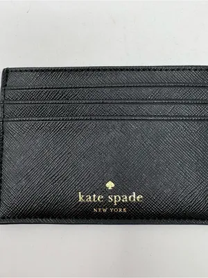 Kate Spade Black Blingbling Small Wallet Slim Card Holder 4.25”x3” New No Tags thumbnail 2
