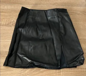 Sleek Black faux Leather Mini Skirt thumbnail 1