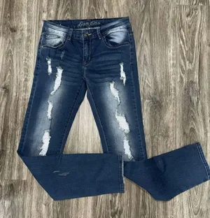 Bamboo Jeans Women's Dark Blue Jeans Distresses Size 9/10 thumbnail 1