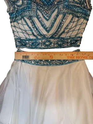 Shail K Beaded Embellished 2 Piece Set Open Back Tulle Tutu Skirt Sz 2 thumbnail 6