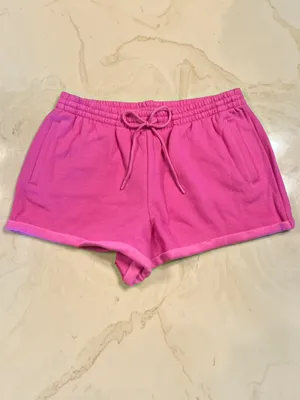 VICTORIA'S SECRET PINK Campus Fleece Rolled Hem Shorts High Rise Relaxed Fit L thumbnail 2