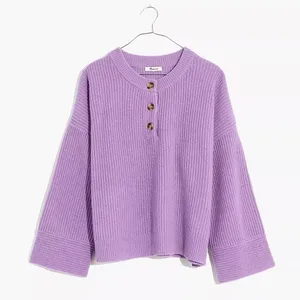 Madewell (re)sourced Cashmere Ribbed Henley Sweater thumbnail 1