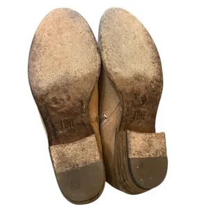 Frye Womens Booties Size 6 Tan Leather Side Zip Boots thumbnail 9
