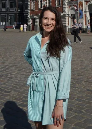 12th Tribe Green And White Striped Dress thumbnail 7