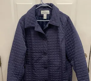 Willow Lane Blue Quilted Insulated Lined‎ Jacket Coat Womens L Outdoor Winter thumbnail 1
