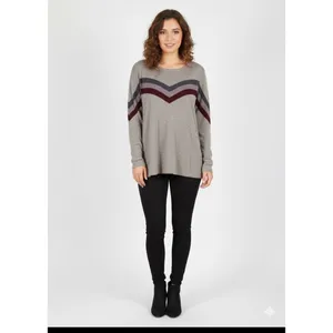Maurice's 24/7 Striped‎ Chevron Long Sleeve pullover sweater thumbnail 7