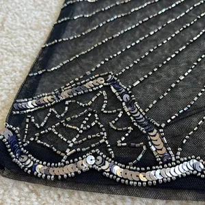 NWT Boohoo Claudia Embellished Beaded Woven Tank Top in Black Women's Size 12 thumbnail 5