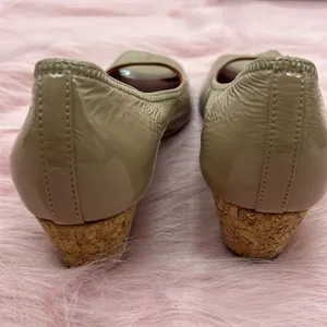 Cole Haan Nike Air cork heel taupe open toe shoes thumbnail 5