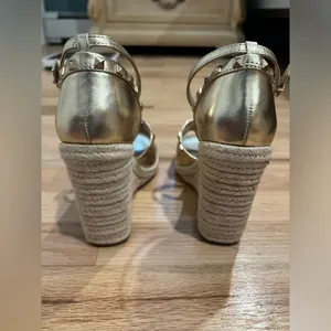 Gold Wedge Sandals thumbnail 3