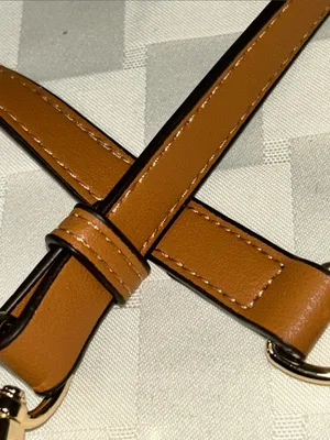 Source Unknown MUC Tan Leather Crossbody Strap with Gold Hardware thumbnail 1