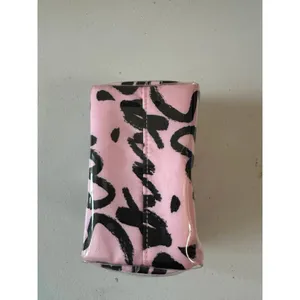 Victoria's Secret Plastic Coated Signature Script Logo Mini Cube Zipper Pouch thumbnail 5