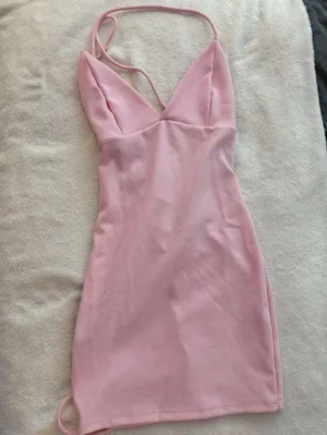 Lucy in the Sky Lace Back Bodycon Dress In Pink thumbnail 4
