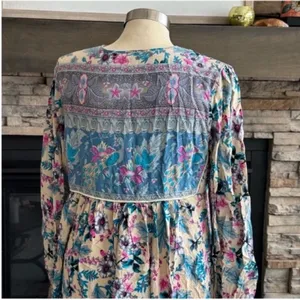 Garden Blue Long Sleeve Bishop Sundress thumbnail 4