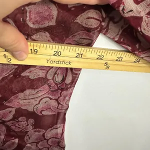 Nine & Co. Blouse 12 Sheer Burgundy Floral Witchy Whimsigoth‎ 90s Romantic thumbnail 4