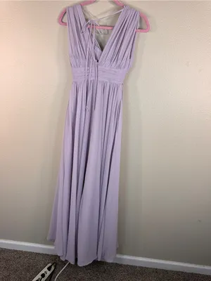 Morilee Purple Lavender Chiffon Maxi Bridesmaid Dress Womens XS Formal Prom thumbnail 5