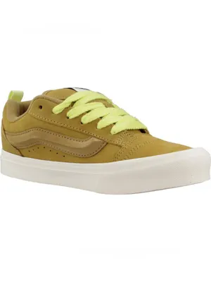 NEW VANS KNU SKOOL SNEAKERS Suede M-8 W-9.5 GOLDEN HOUR ANTELOPE / Green thumbnail 3