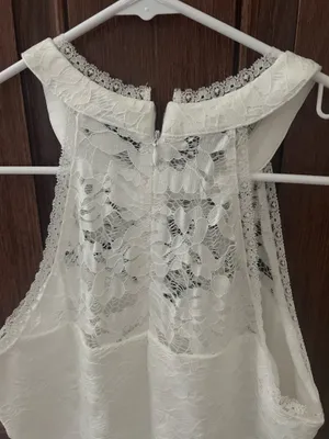 Women’s Gorgeous Allegra K White Satin Lace Med/ Length Dress Size M NWT thumbnail 8