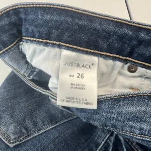Just Black Ankle Jeans Womens 26 Blue Denim‎ Cotton Stretch Mid Rise Frayed Hem thumbnail 8