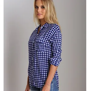 Splendid Gingham Button‎ Down Navy thumbnail 2