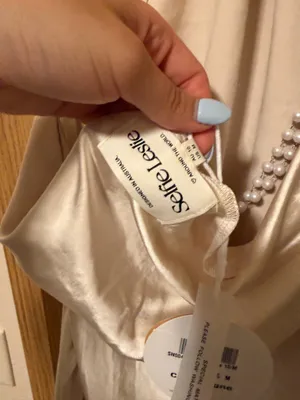 Selfie Leslie Champagne dress thumbnail 2