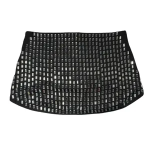 NWT Sequin Rhinestone Tube Top and Mini Skirt Two Piece Set Black Silver Med‎ thumbnail 11