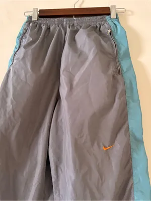 Vintage Nike Track Pants Grey Blue Nike-FIT Windbreaker Joggers Size M thumbnail 3