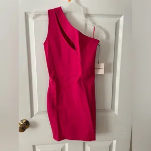 superdown Nava Asymmetrical Mini Dress in Hot Pink thumbnail 9