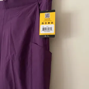 Wonder Wink Women's Flat Front Cargo Pants scrubs eggplant modern fit Small Tall thumbnail 2