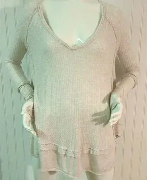 Anthropologie WeThe Free top cream color sz Small thumbnail 1