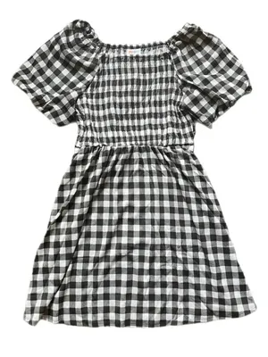 LuLaRoe Black and White Gingham Smocked Alina Nap Midi Dress thumbnail 2