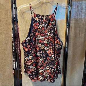 Blue Rain Floral Black and Red Camisole thumbnail 6