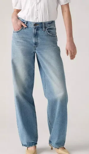 New Levi's 25x30 Premium Baggy Dad Women's Jeans Easy Days - Medium Wash thumbnail 1