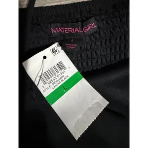 New Material Girl Midi Dress L Caviar Black Ruched Side Slit Cocktail Prom Edgy thumbnail 9