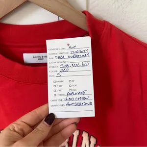 Anine Bing Sport Tyler Oversized Sweatshirt - Red - NWT thumbnail 13