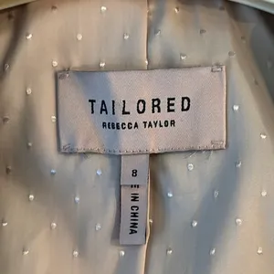 Rebecca Taylor Wool Silk Gray Notch Lapel Herringbone Blazer Women’s Size 8 thumbnail 6