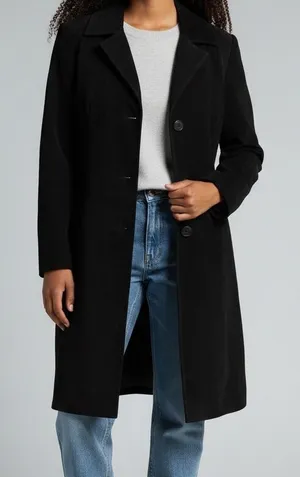 Real Clothes genuine suede leather trench coat black 2 thumbnail 1