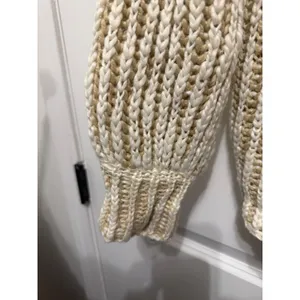 POL Women's Chunky Knit Mock Neck Sweater Beige Tan Ivory Size‎ S thumbnail 5